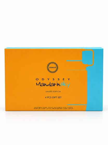 Odyssey MandarinSky 4 https://admin.shopify.com/store/essenza-perfumes-collection/products?savedViewId=848500719660Pcs Gift Set Limited Edition – Armaf