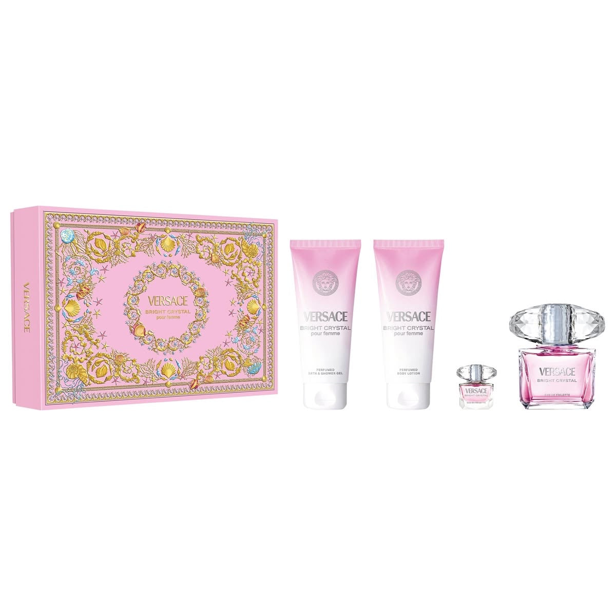 Versace Bright Crystal 3.0 set 4pc bag+2 body care