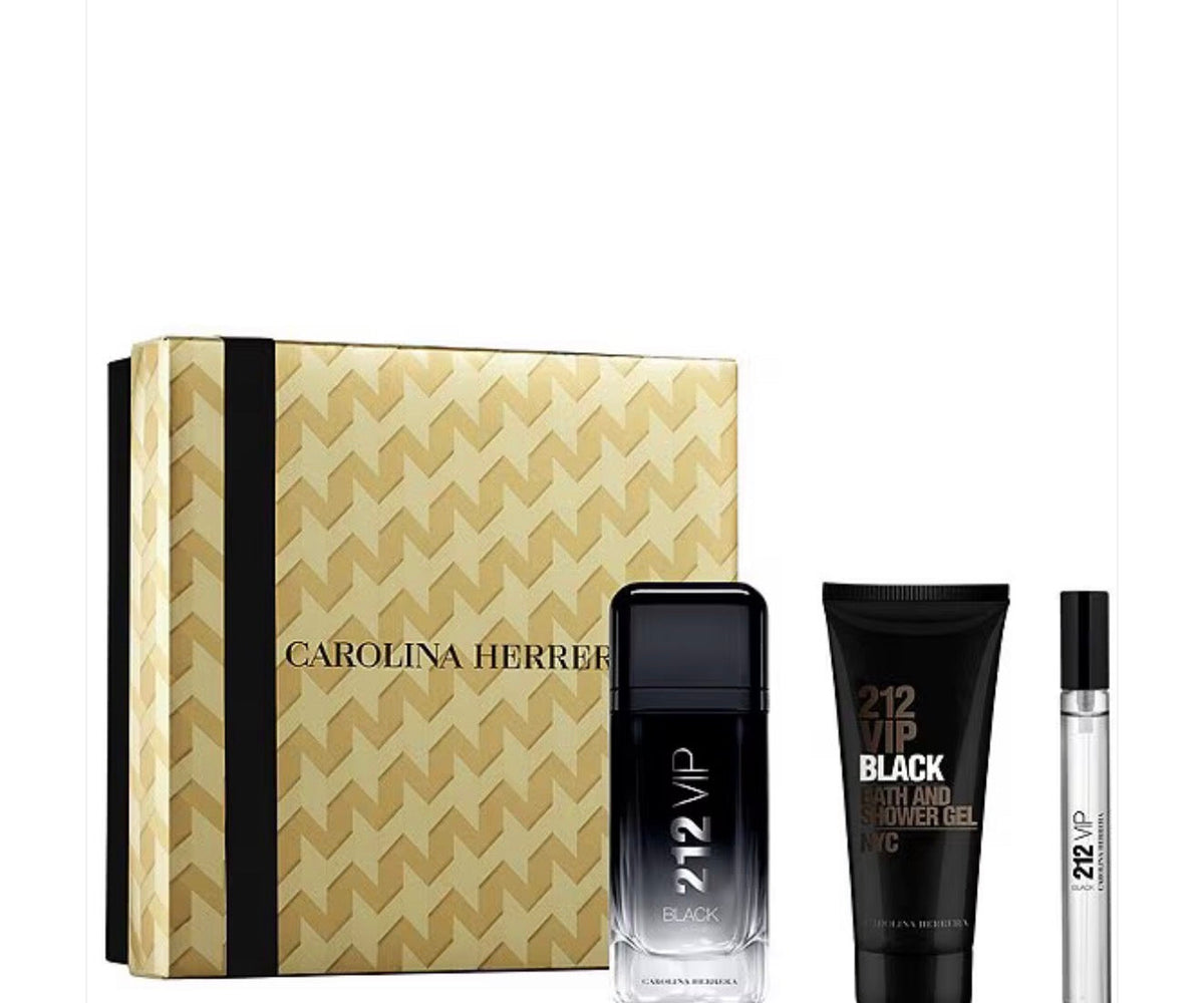 Carolina Herrera 212 VIP Black – Set de regalo de 3 piezas